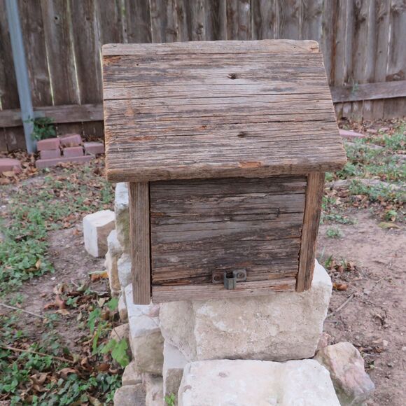 Vintage Handmade Rustic Wood Birdhouse For Garden Decor, Farmhouse Decor - Picture 4 of 10